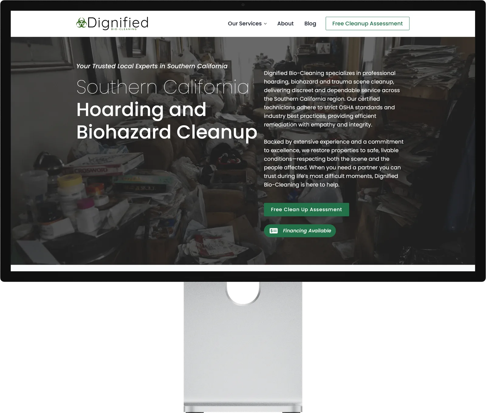 Dignified Bio Cleaning · Website Design