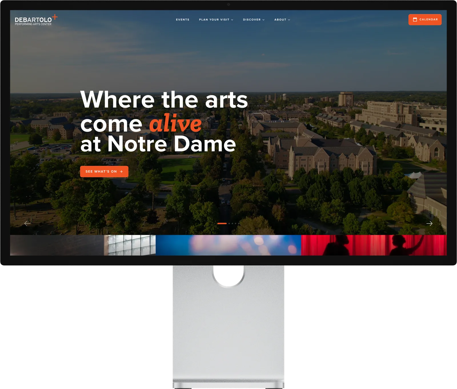 University of Notre Dame DeBartolo Performing Arts Center · Website Design